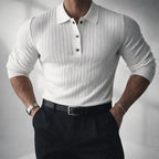 Andrew - Men's Ribbed Knit Polo with Button Collar