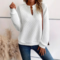 Annabel - Women's Quilted Deep V-Neck Sweater 1