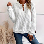 Annabel - Women's Quilted Deep V-Neck Sweater 1