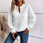 Annabel - Women's Quilted Deep V-Neck Sweater 7
