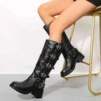 Annie - Women's Buckle Knee-High Boots