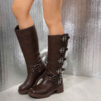 Annie - Women's Buckle Knee-High Boots
