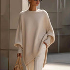 Antonia - Women's Round Neck Batwing Oversized Sweater 1