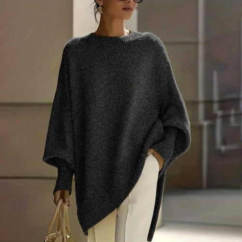 Antonia - Women's Round Neck Batwing Oversized Sweater 2