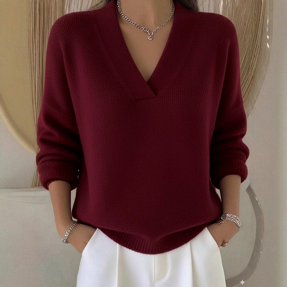 Ariel - Women's V-Neck Loose Comfy Sweater 2