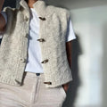 Ariella - Women's Button-Front Knit Vest with Ribbed Texture