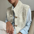 Ariella - Women's Button-Front Knit Vest with Ribbed Texture