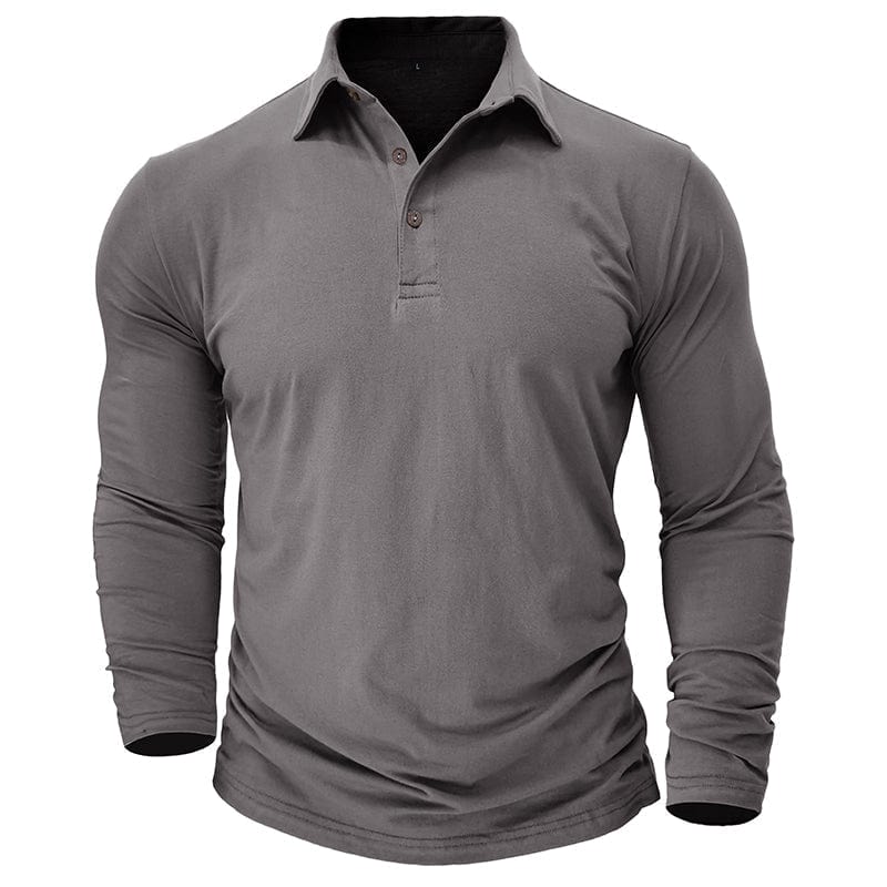 Arthur - Men's Long-Sleeve Polo with Buttoned Collar