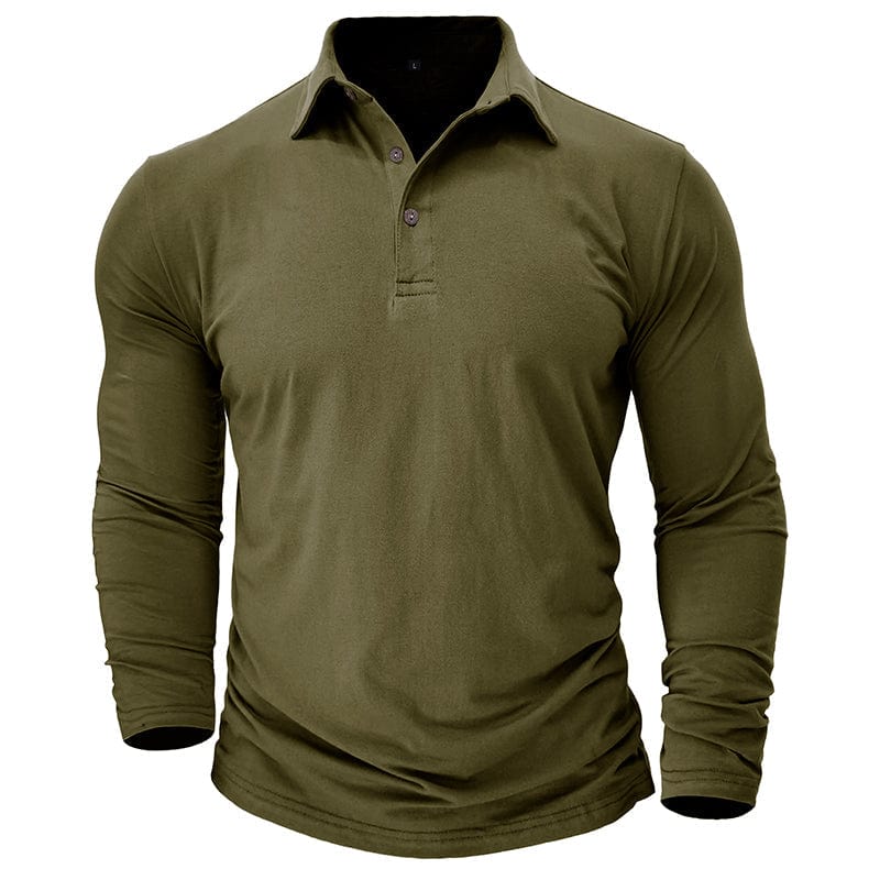 Arthur - Men's Long-Sleeve Polo with Buttoned Collar