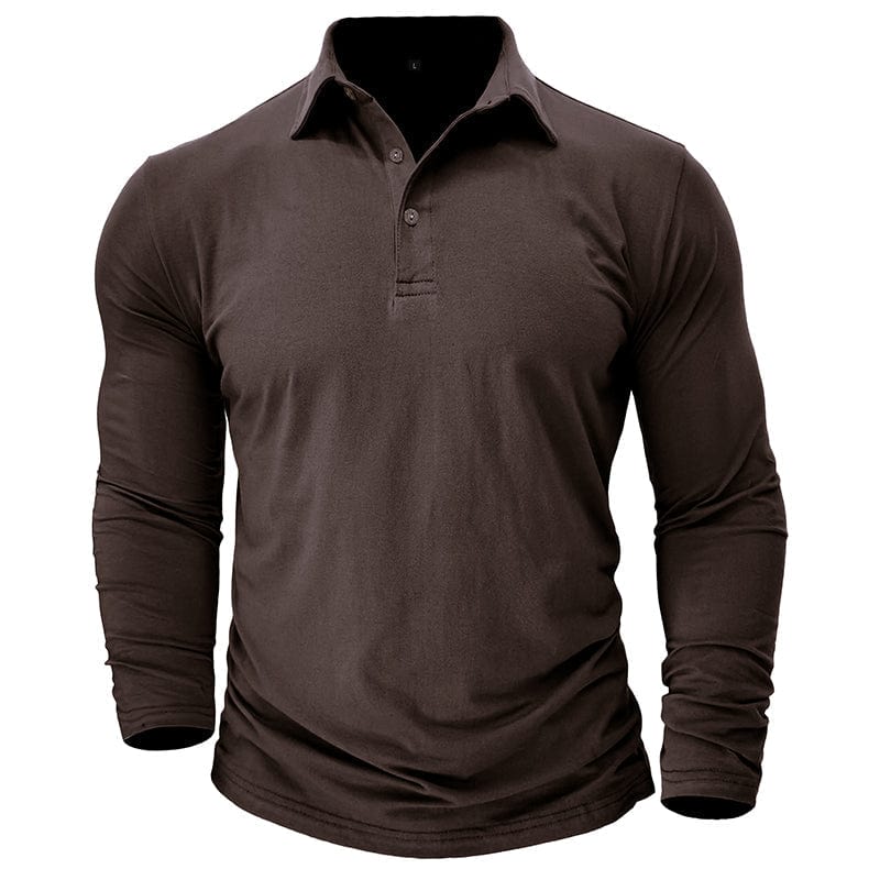 Arthur - Men's Long-Sleeve Polo with Buttoned Collar