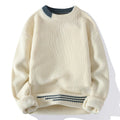 Asher - Men's Ribbed Crewneck Sweater with Contrast Collar