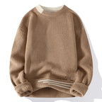 Asher - Men's Ribbed Crewneck Sweater with Contrast Collar