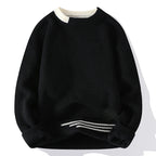 Asher - Men's Ribbed Crewneck Sweater with Contrast Collar