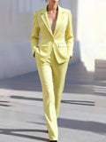 Aveline - Women's Notched Lapel Blazer and Pants Suit Set 1