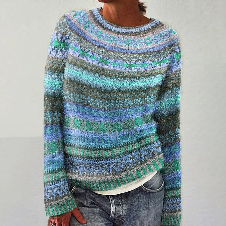 Beatrice - Women's Striped Crew Neck Pullover