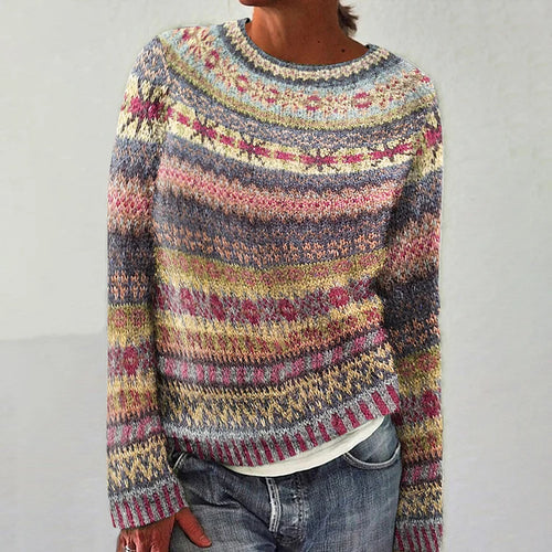 Beatrice - Women's Striped Crew Neck Pullover