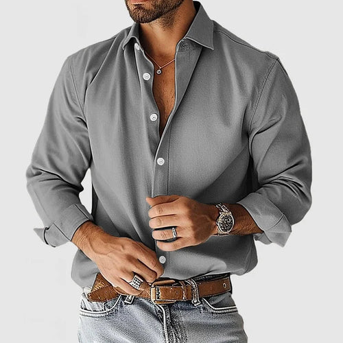 Beckett - Men's Button-Front Solid Shirt