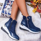 Bella - Women's Fleece-Lined Platform Ankle Boots