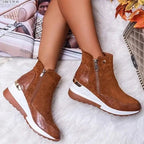 Bella - Women's Fleece-Lined Platform Ankle Boots