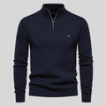 Benedict - Men's Ribbed Quarter-Zip Mock-Neck Pullover