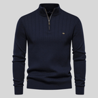 Benedict - Men's Ribbed Quarter-Zip Mock-Neck Pullover