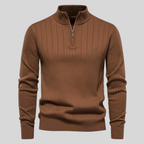 Benedict - Men's Ribbed Quarter-Zip Mock-Neck Pullover