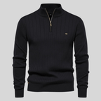Benedict - Men's Ribbed Quarter-Zip Mock-Neck Pullover