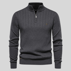 Benedict - Men's Ribbed Quarter-Zip Mock-Neck Pullover