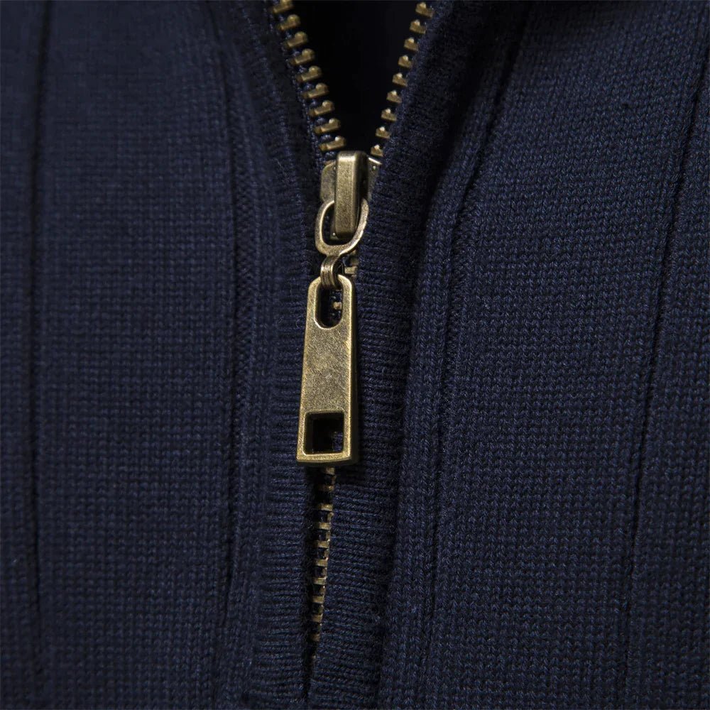 Benedict - Men's Ribbed Quarter-Zip Mock-Neck Pullover