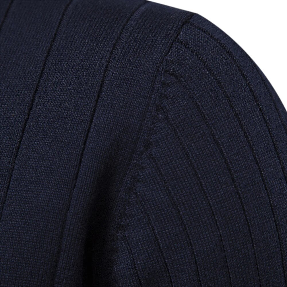 Benedict - Men's Ribbed Quarter-Zip Mock-Neck Pullover
