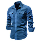 Brennan - Men's Long-Sleeve Shirt with Dual Chest Pockets