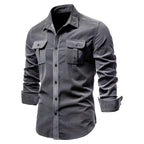 Brennan - Men's Long-Sleeve Shirt with Dual Chest Pockets