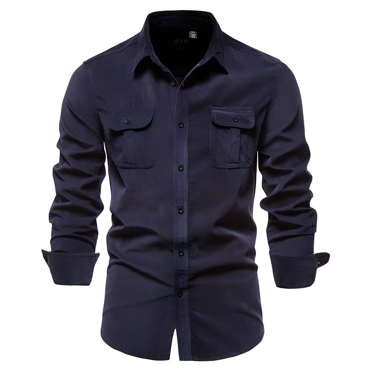 Brennan - Men's Long-Sleeve Shirt with Dual Chest Pockets