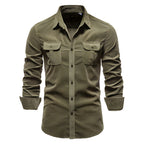 Brennan - Men's Long-Sleeve Shirt with Dual Chest Pockets
