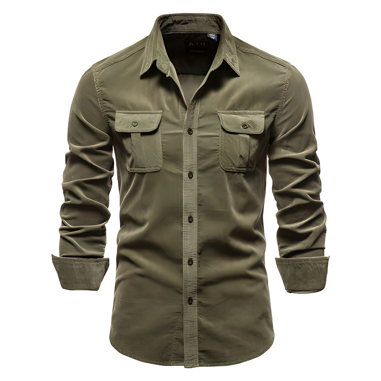 Brennan - Men's Long-Sleeve Shirt with Dual Chest Pockets