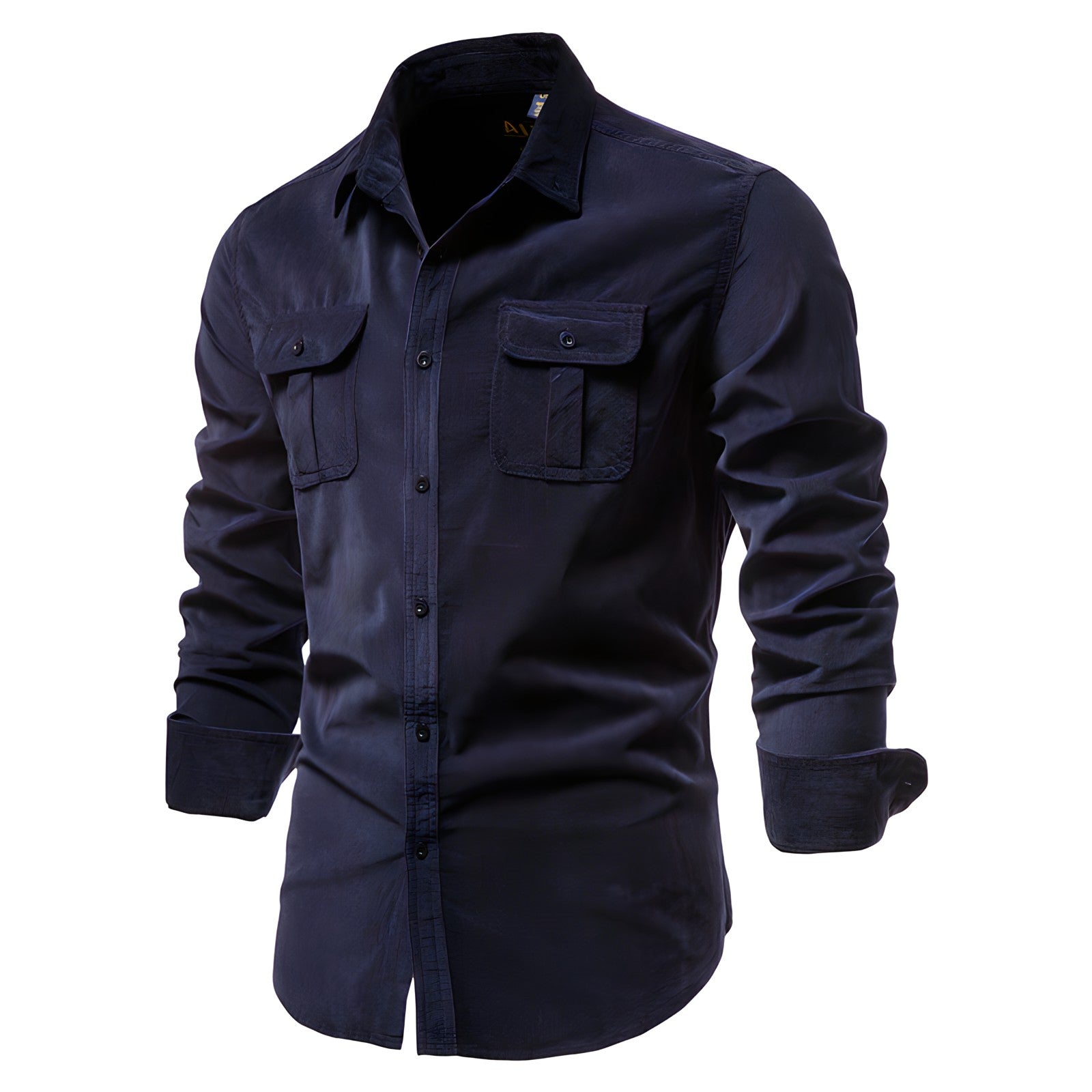 Brennan - Men's Long-Sleeve Shirt with Dual Chest Pockets