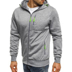 Caleb - Men's Zip-Up Hoodie with Neon Accents