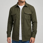 Casper - Men's Button-Front Overshirt with Chest Pockets