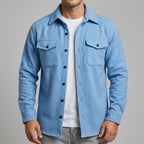 Casper - Men's Button-Front Overshirt with Chest Pockets