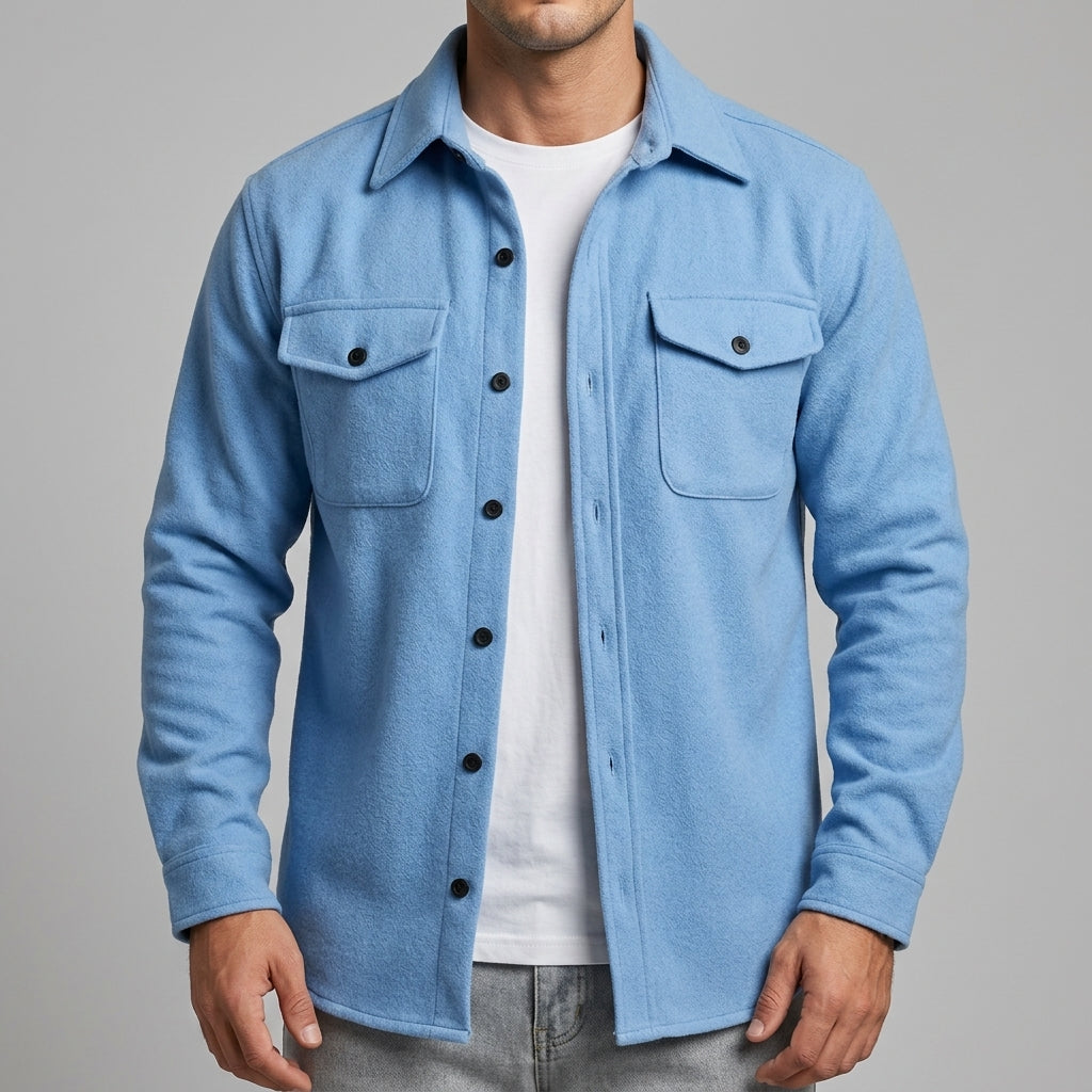 Casper - Men's Button-Front Overshirt with Chest Pockets