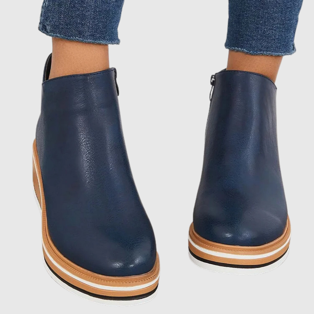 Cassandra - Women's Platform Chelsea Boots with Side Zip