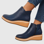 Cassandra - Women's Platform Chelsea Boots with Side Zip