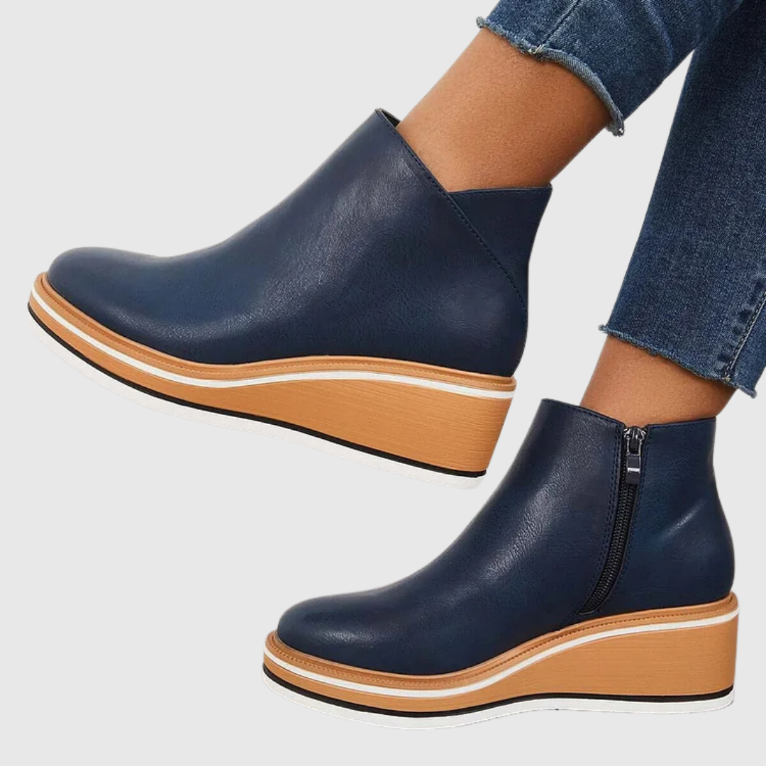 Cassandra - Women's Platform Chelsea Boots with Side Zip