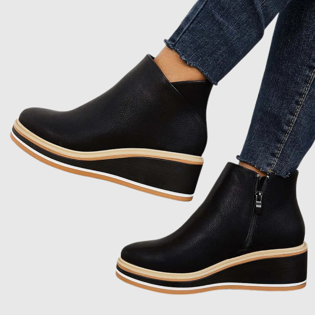 Cassandra - Women's Platform Chelsea Boots with Side Zip