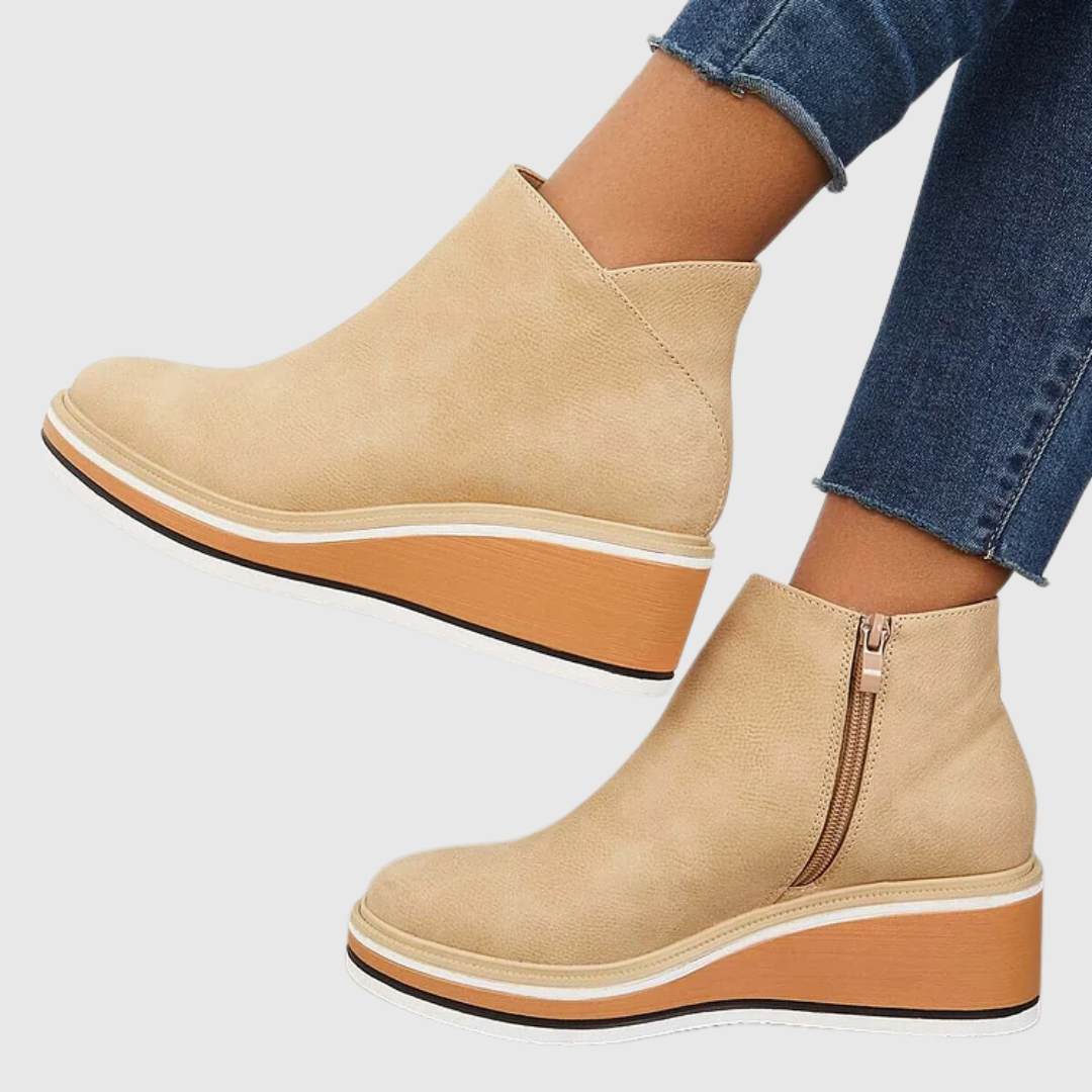 Cassandra - Women's Platform Chelsea Boots with Side Zip