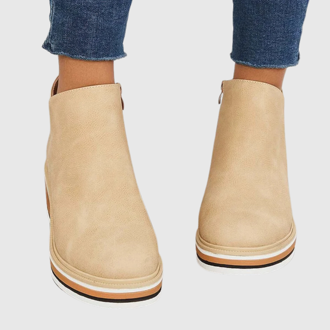 Cassandra - Women's Platform Chelsea Boots with Side Zip