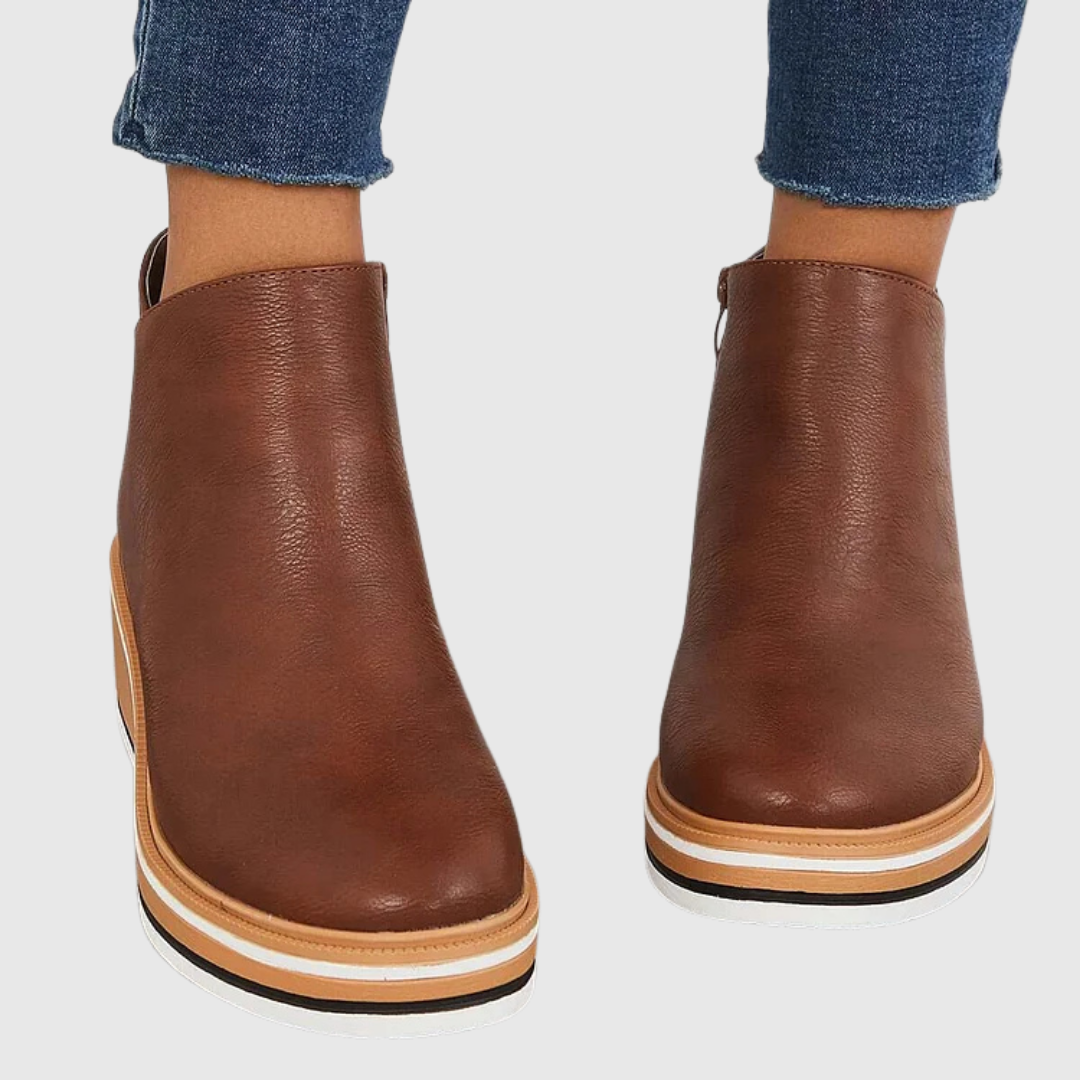 Cassandra - Women's Platform Chelsea Boots with Side Zip