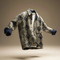 Cassian - Men's Geometric Wool Jacket with Notch Collar