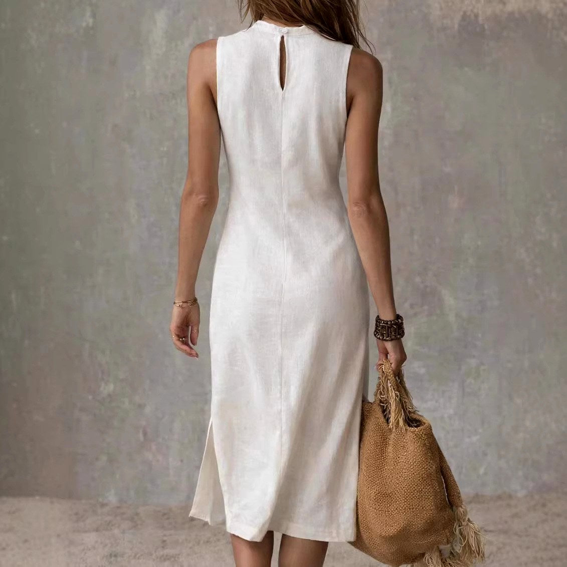Celestine - Women's Ribbed Sleeveless Fitted Midi Dress 4