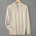 Cillian - Men's Wool Blend Polo with Ribbed Cuffs